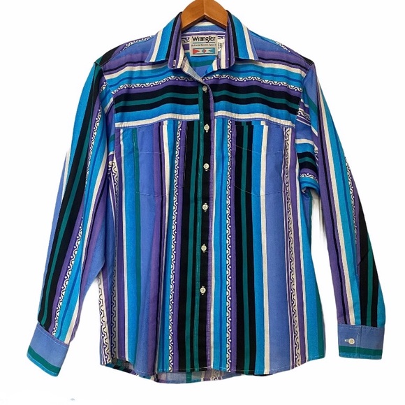 Wrangler Other - Vintage Wrangler Brush Popper Aztec Western Shirt